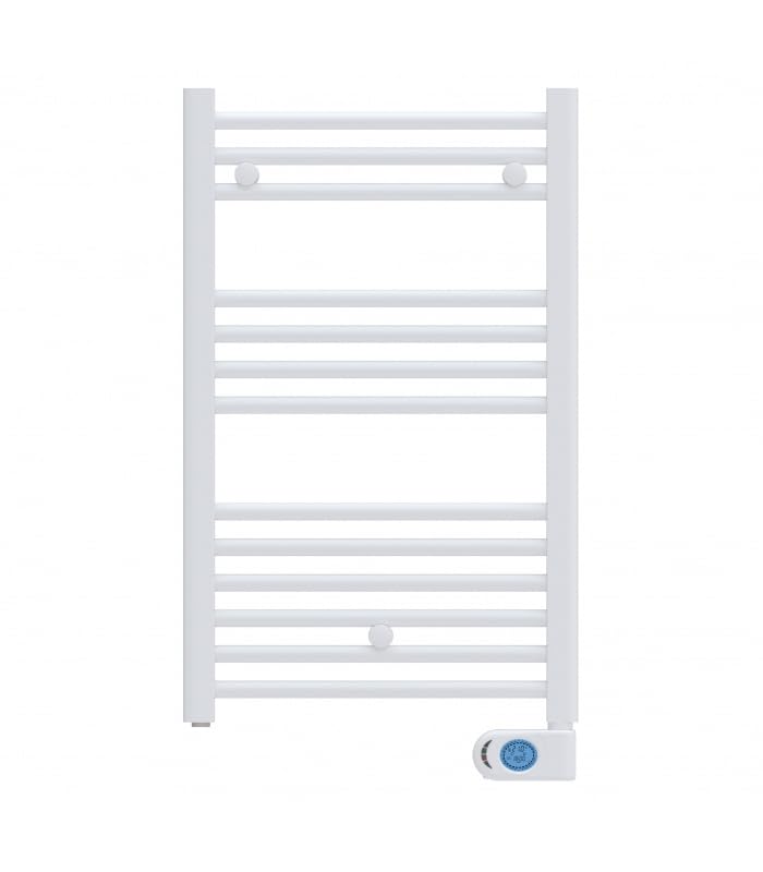 Sèche-serviettes électrique mural blanc Facula avec commande LCD et structure verticale en acier