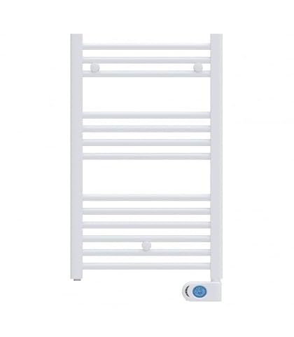 Sèche-serviettes électrique mural blanc Facula avec commande LCD et structure verticale en acier