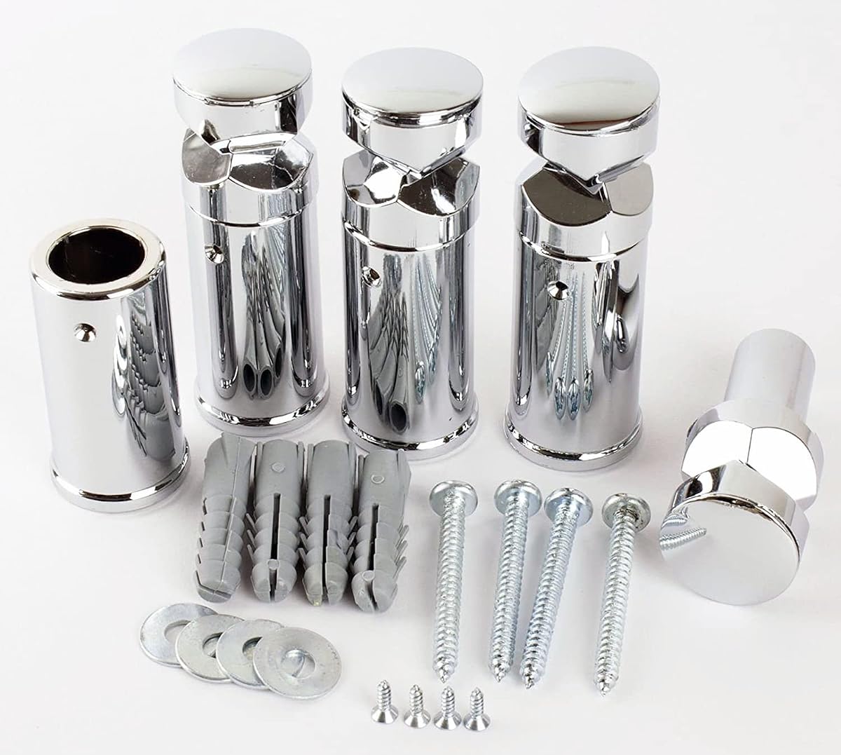 Support en ABS de coloris chrome pour sèche-serviettes plat ou incurvé